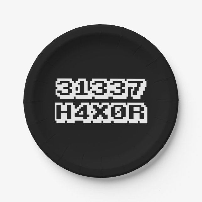31337 H4X0R PAPER PLATES (Front)