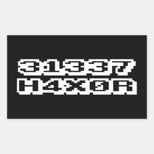31337 H4X0R RECTANGULAR STICKER