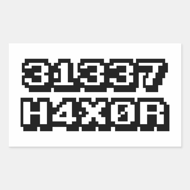 31337 H4X0R RECTANGULAR STICKER (Front)