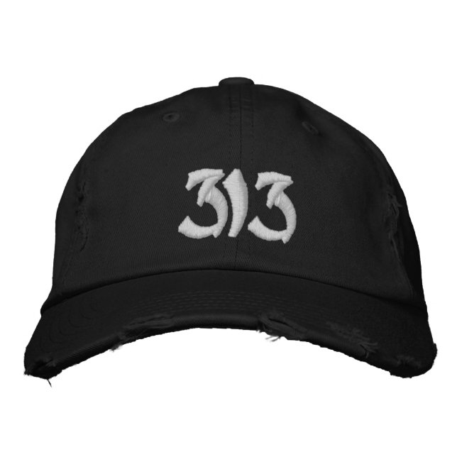  313 Embroidered Hat, Basic Flexfit Wool Cap (Front)