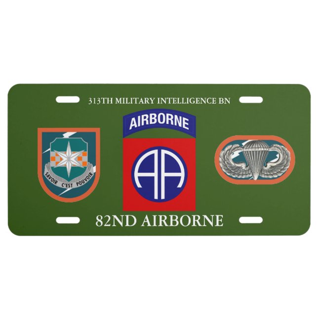 313TH MILITARY INTELLIGENCE BATTALION LICENSE PLATE (Front)