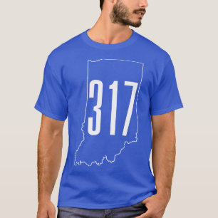 317 Area Code Indianapolis Indiana Map T-Shirt