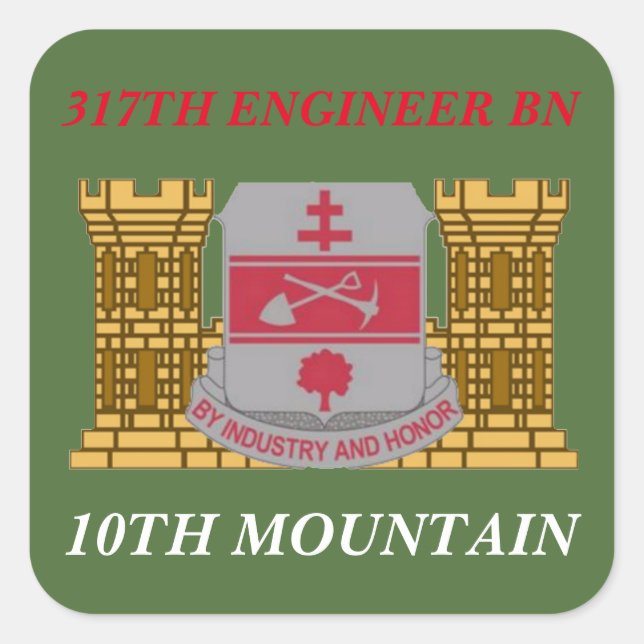 317TH ENGINEER BN 10TH MOUNTAIN STICKERS (Front)