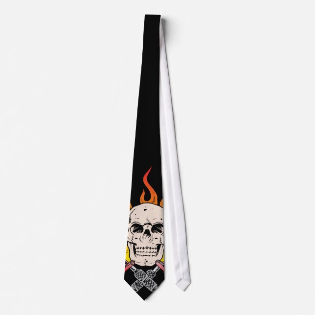 318 Flaming Skull Tattoo Tie (Front)