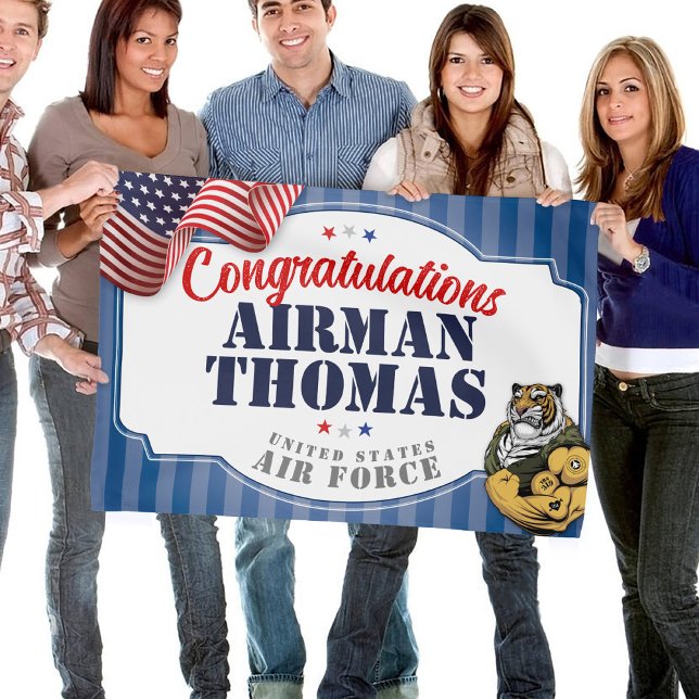319 TRS Tigers Air Force BMT Graduation Banner House Flag (US Air Force basic military training BMT graduation banner flag 319 Tigers Congratulations Airman)