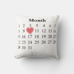 31 Day Anniversary Calendar + Name Engraved Rings Throw Pillow at Zazzle