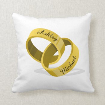 31 Day Anniversary Calendar   Name Engraved Rings Throw Pillow by uterfan at Zazzle