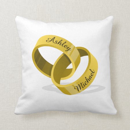 31 Day Anniversary Calendar   Name Engraved Rings Throw Pillow