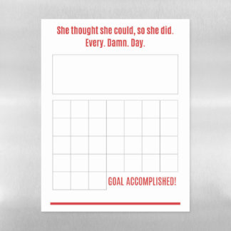31 Day Habit Tracker for Her, Monthly Goal Tracker Magnetic Dry Erase Sheet