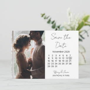 31 Days Calendar Save the Date Black and White