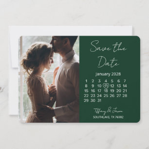 31 Days Calendar Save the Date Forest Green