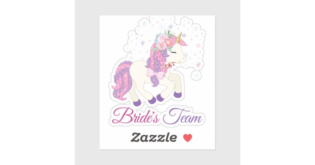 31.Funny Bachelorette Party Unicorn Brides Team.pn Sticker