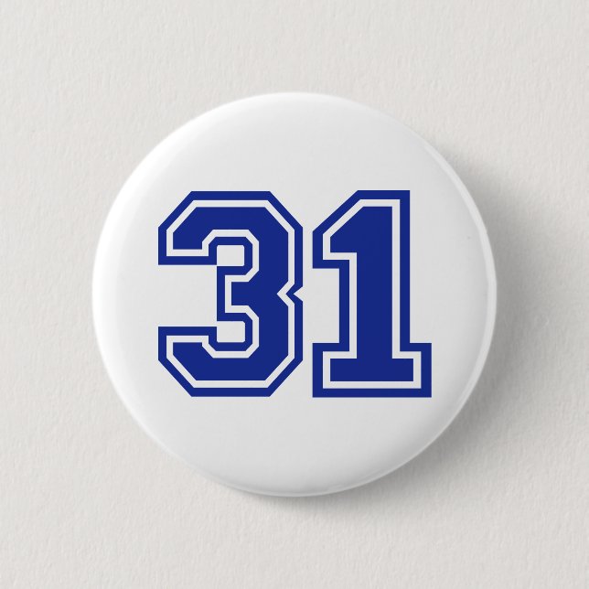 31 - number pinback button (Front)