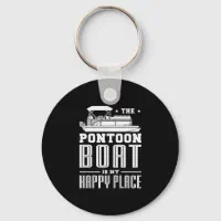 31.Pontoon boat Gifts for a Boat Fan Keychain