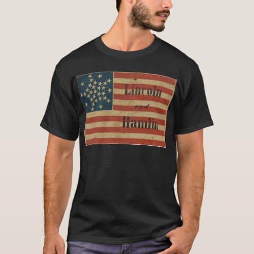 31 Star 1860 Lincoln and Hamlin American Flag T_Shirt
