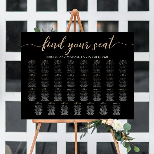 31 Tables Find Your Seat Black Seating Chart  Foam Board