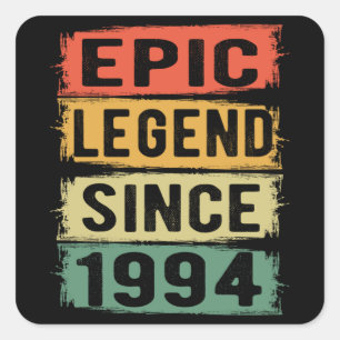 31 Year Old 1993 Epic Legend 31st Birthday Gift Square Sticker