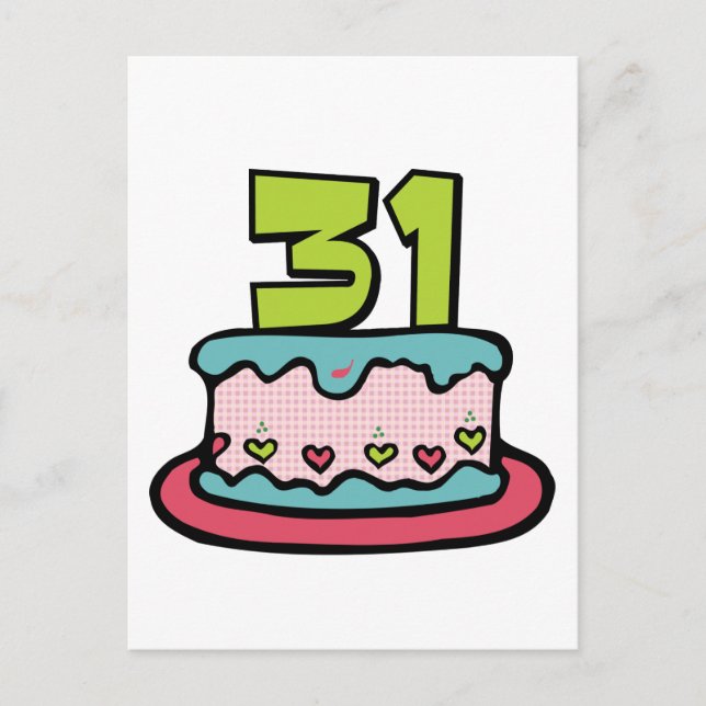 31 Year Old Birthday Cake Postcard (Front)