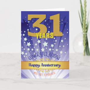 31 Year Recovery Anniversary Bold Numeral Card