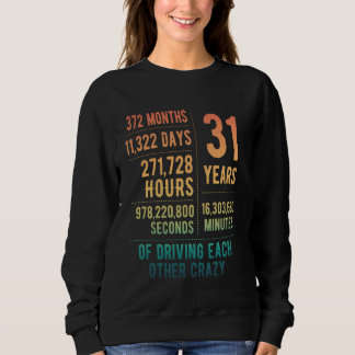 31 Years Married Funny 31st Wedding Anniversary Sweatshirt
