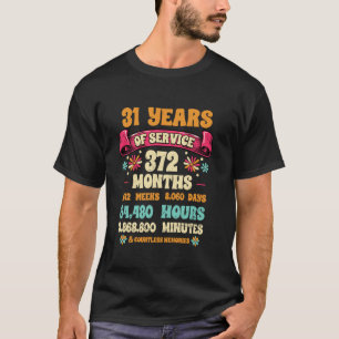 31 Years Of Service 31st Year Work Anniversary For T-Shirt