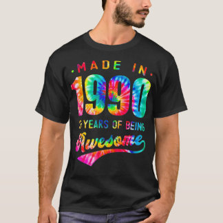 31 Years Old 31st Birthday 1990 Tie Dye Awesome T-Shirt