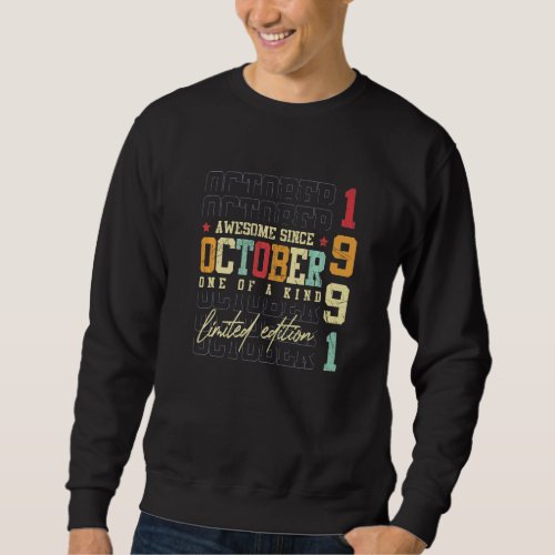 31 Years Old 31st Birthday Awesome Since October 1 Sweatshirt