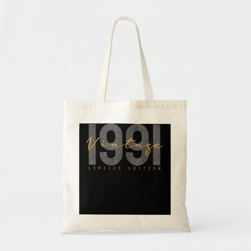31 Years Old Vintage 1991 31st Birthday Decoration Tote Bag