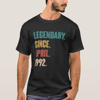 31 Years Old Vintage 1992 Birthday April 31st Deco T-Shirt