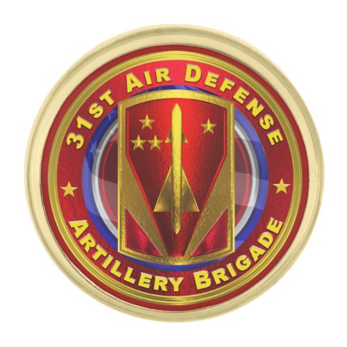 31st Air Defense Artillery Brigade  Gold Finish Lapel Pin