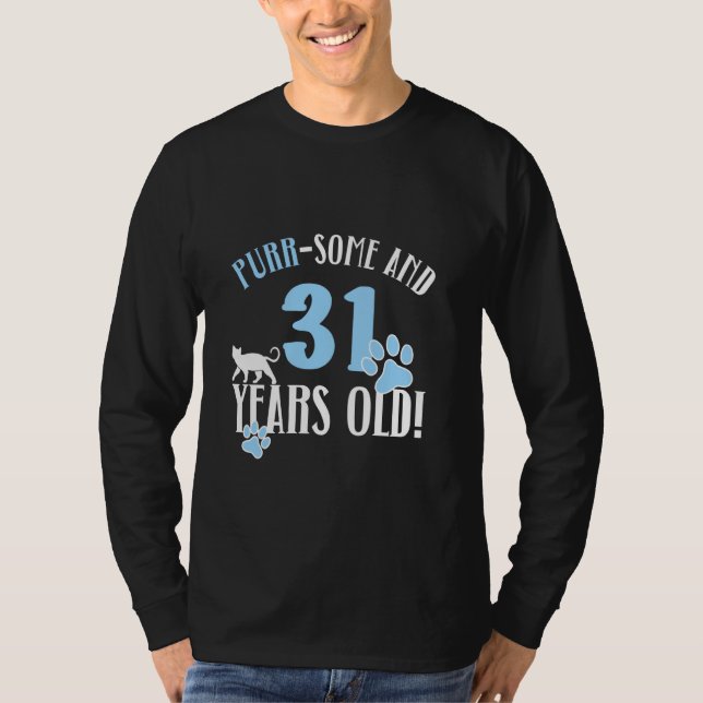 31st Birthday 31 Years Old Cat Mom Cat Lover Birth T-Shirt (Front)