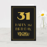 [ Thumbnail: 31st Birthday – Art Deco Inspired Look "31" & Name Card ]