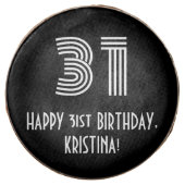 31st Birthday - Art Deco Inspired Look "31", Name Chocolate Covered Oreo (Front)