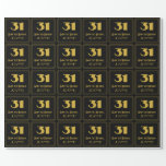 [ Thumbnail: 31st Birthday – Art Deco Inspired Look "31" & Name Wrapping Paper ]