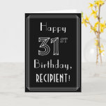 [ Thumbnail: 31st Birthday: Art Deco Style # 31 & Custom Name Card ]