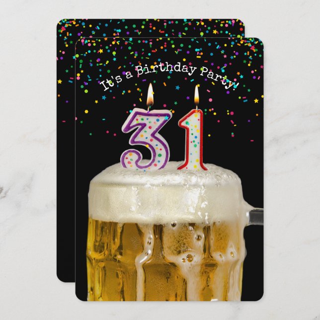 31st Birthday Beer Party Invitation (Front/Back)