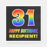 [ Thumbnail: 31st Birthday: Bold, Fun, Simple, Rainbow 31 Napkins ]