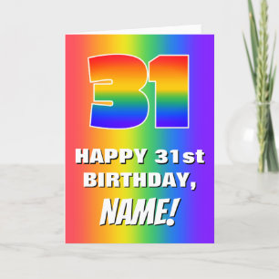 31st Birthday: Colorful, Fun Rainbow Pattern # 31 Card