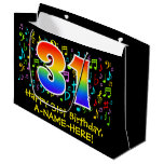 [ Thumbnail: 31st Birthday - Colorful Music Symbols, Rainbow 31 Gift Bag ]