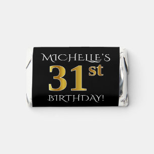 31st Birthday — Elegant, Faux Gold Look 31 + Name Hershey's Miniatures