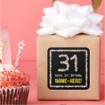 [ Thumbnail: 31st Birthday: Floral Flowers Number, Custom Name Sticker ]