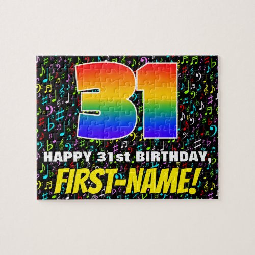 31st Birthday â Fun Colorful Music Symbols  âœ31â Jigsaw Puzzle
