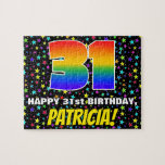 [ Thumbnail: 31st Birthday — Fun, Colorful Star Field Pattern Jigsaw Puzzle ]