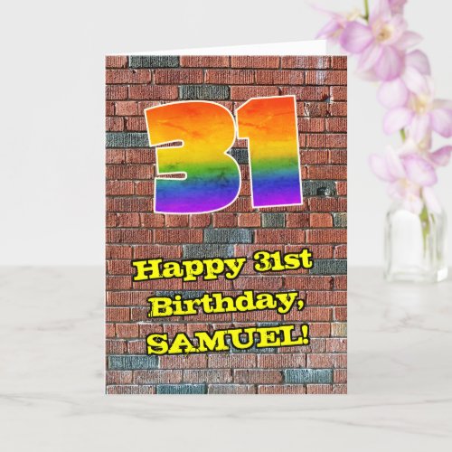 31st Birthday Fun Graffiti_Inspired Rainbow 31 Card