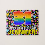 [ Thumbnail: 31st Birthday — Fun, Loving Heart Shapes + “31” Jigsaw Puzzle ]