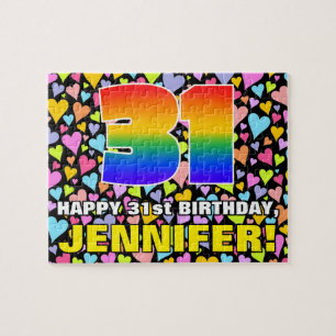 31st Birthday — Fun, Loving Heart Shapes + “31” Jigsaw Puzzle