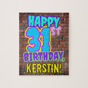 31st Birthday ~ Fun, Urban Graffiti Inspired Look Jigsaw Puzzle