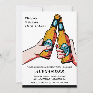 31st birthday invitations Cheers and Beers Men