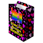 [ Thumbnail: 31st Birthday: Loving Hearts Pattern, Rainbow # 31 Gift Bag ]