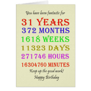 31st Birthday Milestones Cards